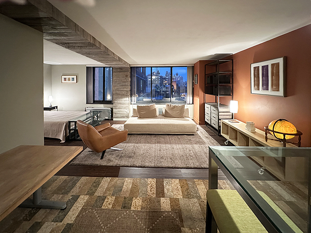 a living room with furniture