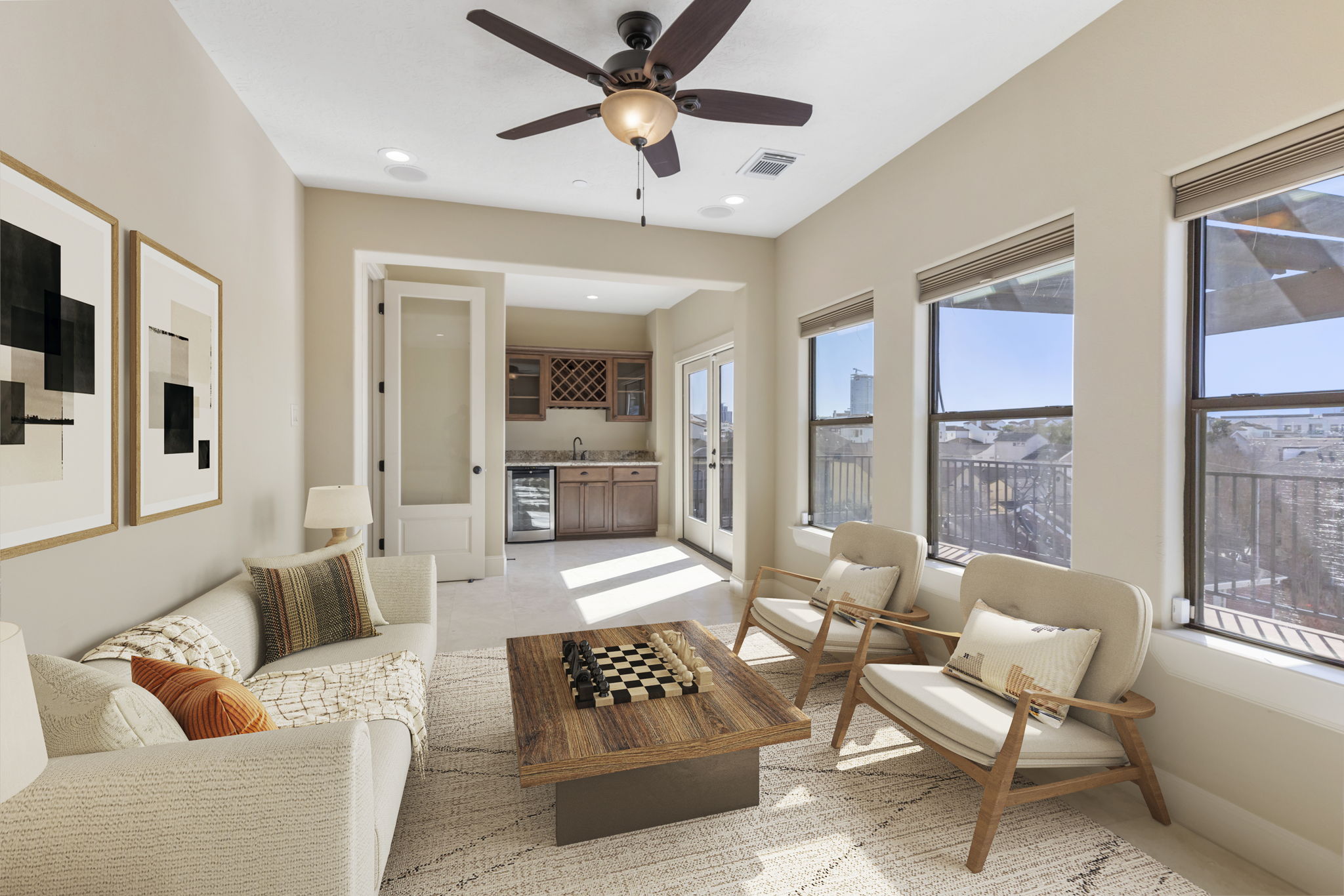5407 Feagan Street Houston, TX 77007 - Photo 36 of 43 a living room with furniture and a large window