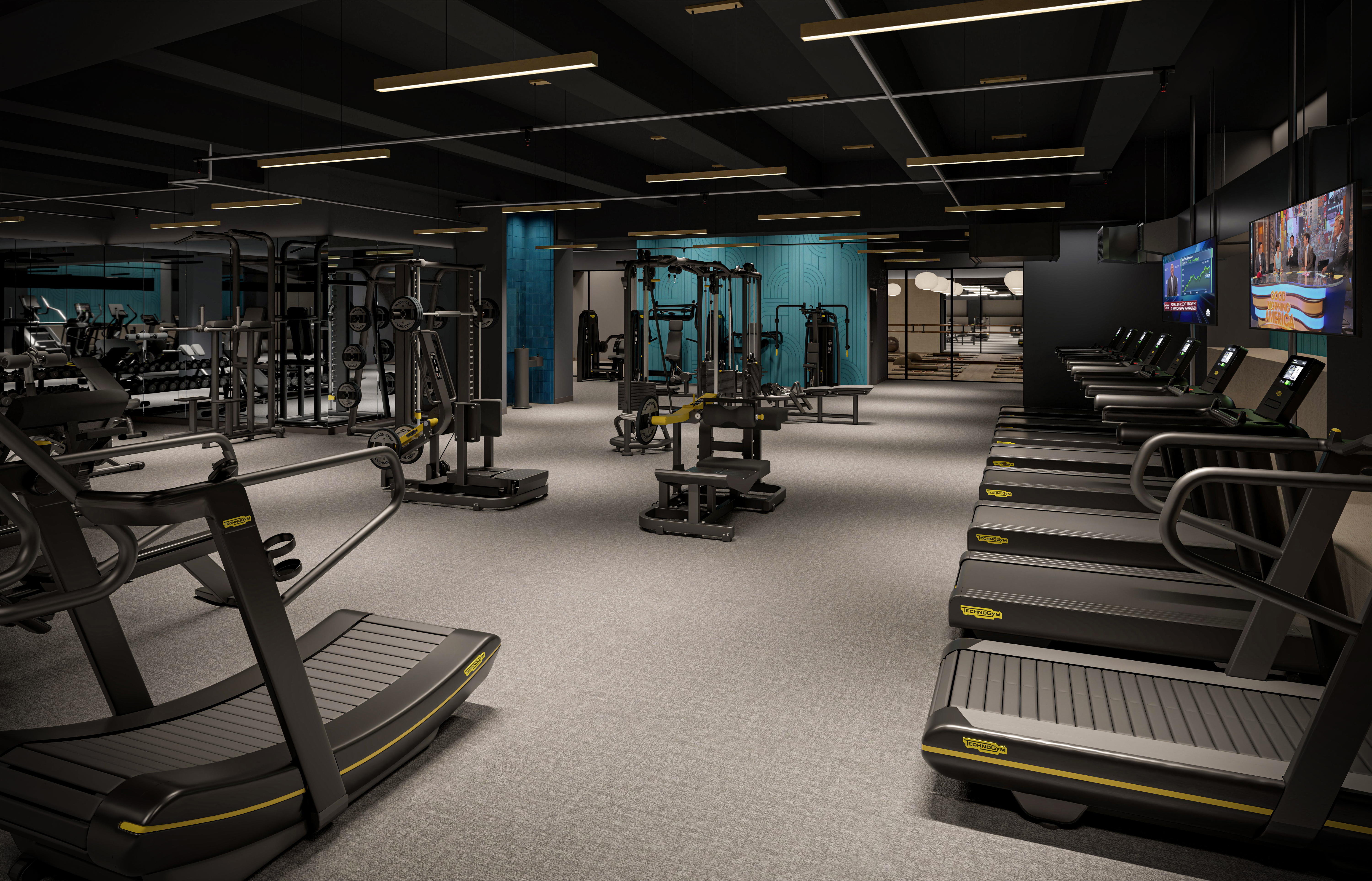 55 Broad Street, Unit 215 Manhattan, NY 10004 - Photo 8 of 15 a view of a room with gym equipment