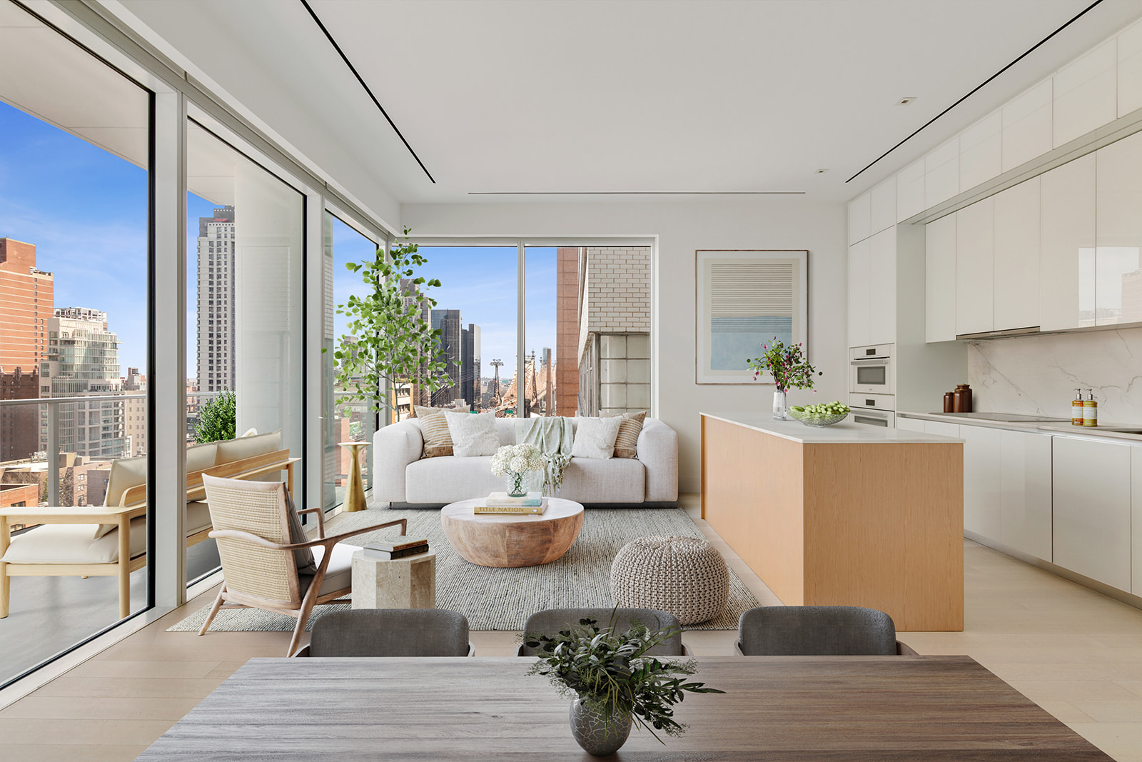 200 East 59th Street, Unit 11C Manhattan, NY 10022 - Photo 2 of 11 a living room with furniture and a large window