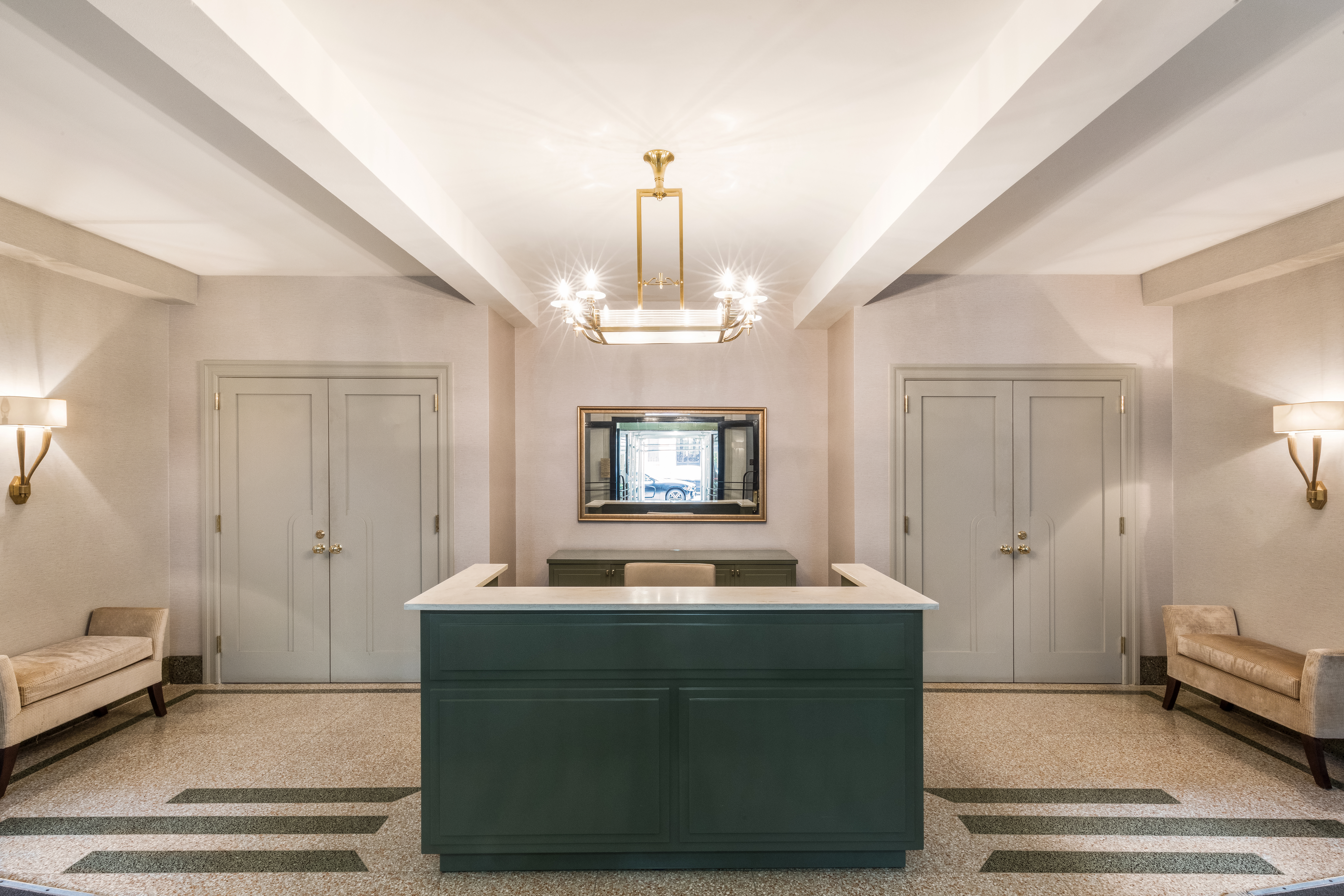 75 Bank Street, Unit 2H Manhattan, NY 10014 - Photo 15 of 18 a room with a chandelier and a window