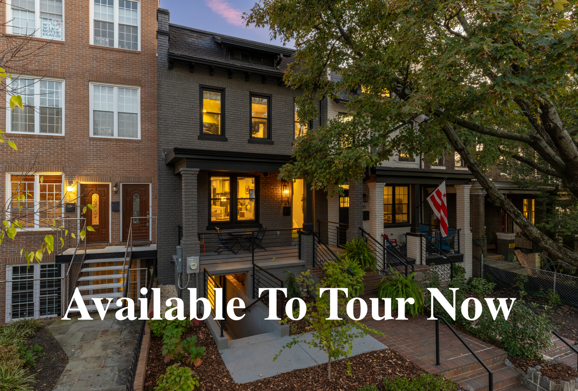 a front view of a building