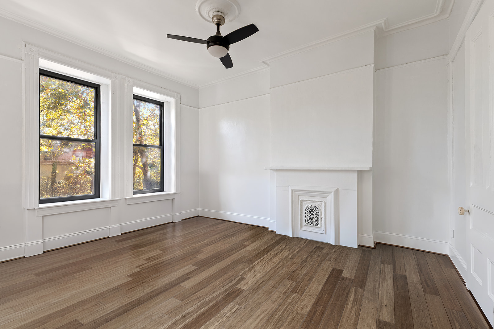441 MacDonough Street Brooklyn, NY 11233 - Photo 10 of 13 a view of an empty room with a window and wooden floor