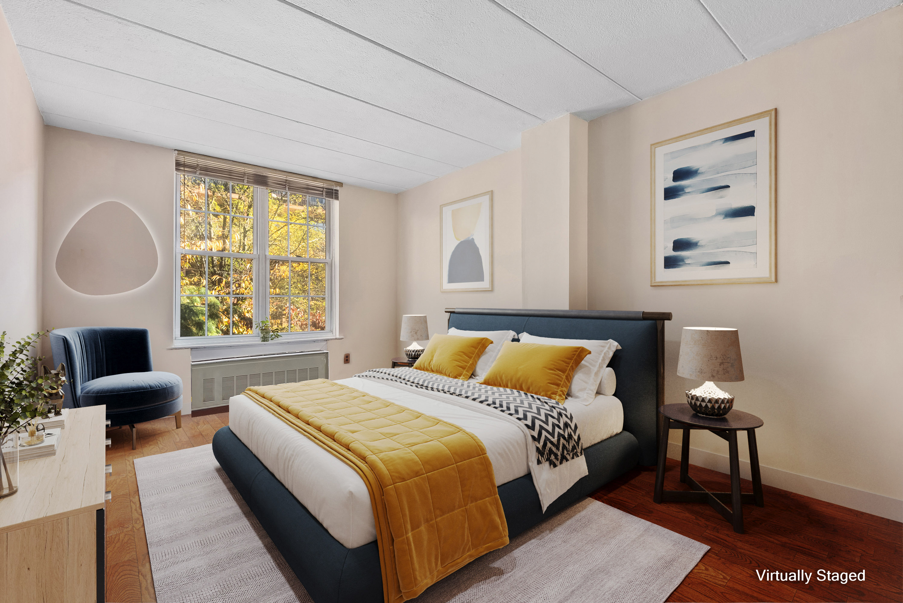 9951 Shore Road, Unit 1B Brooklyn, NY 11209 - Photo 5 of 9 a bedroom with a bed and a chair