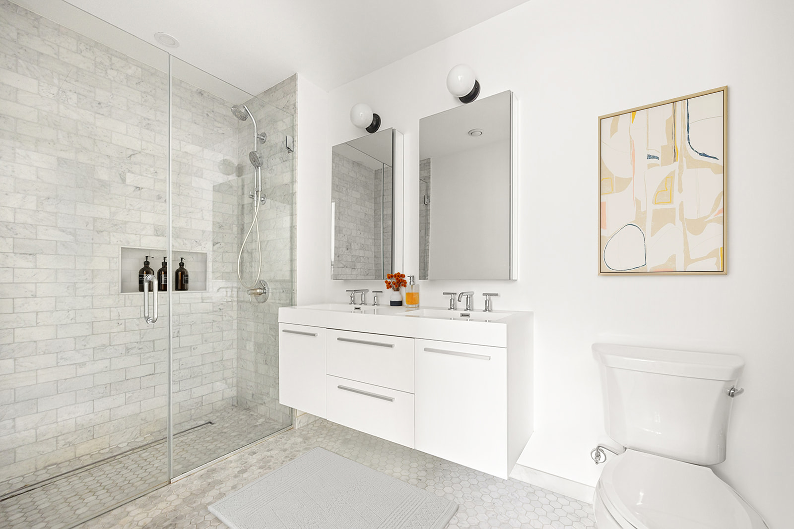 719 6th Avenue, Unit 1 Brooklyn, NY 11215 - Photo 4 of 10 a bathroom with a bathtub sink mirror and vanity