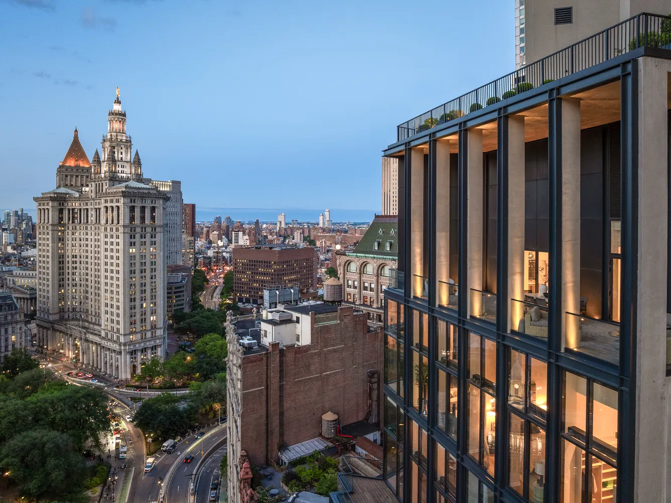 a view of buildings from a city