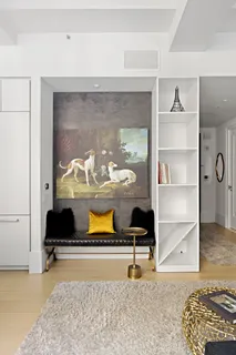 a living room with furniture