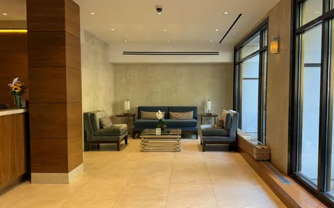 a living room with furniture