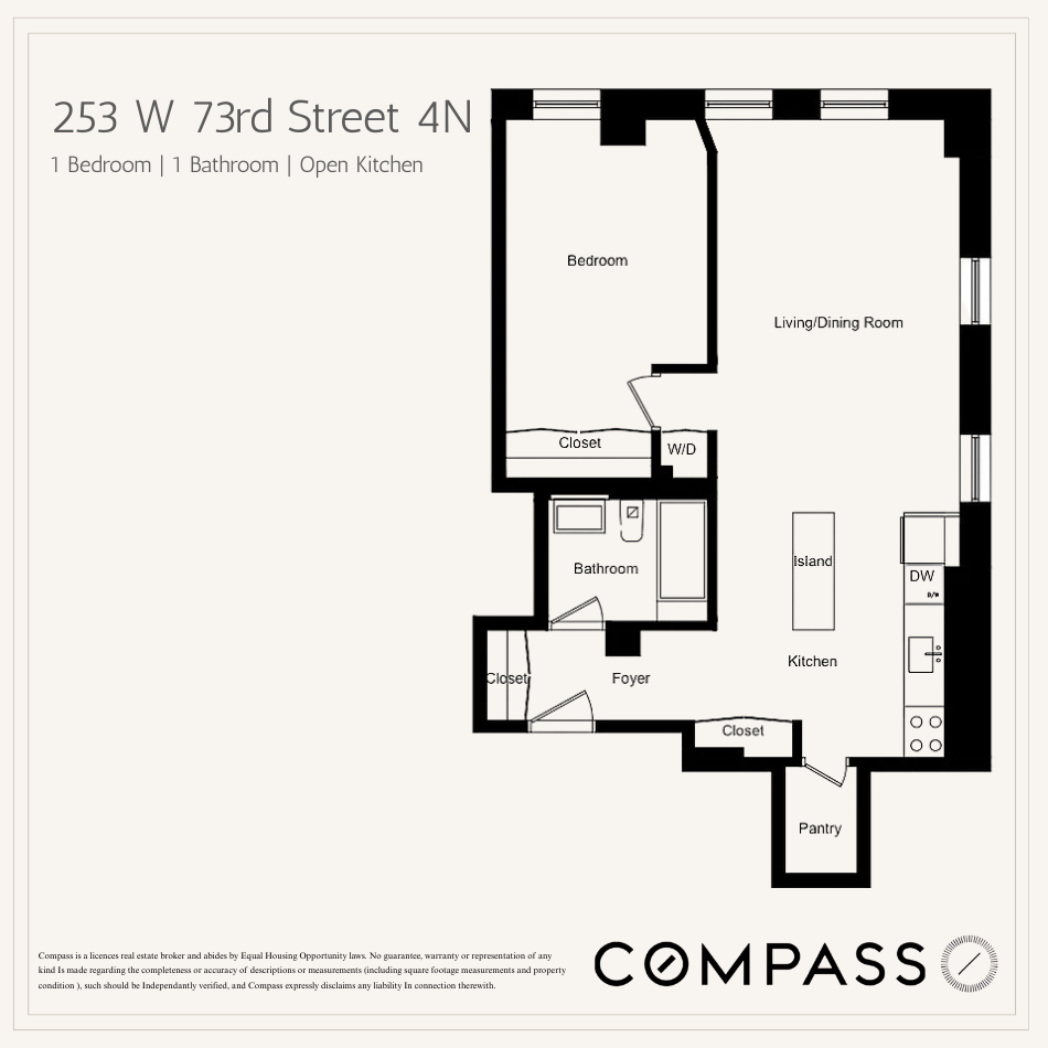 253 West 73rd Street, Unit 4N Manhattan, NY 10023 - Photo 9 of 9 a view of a floor plan