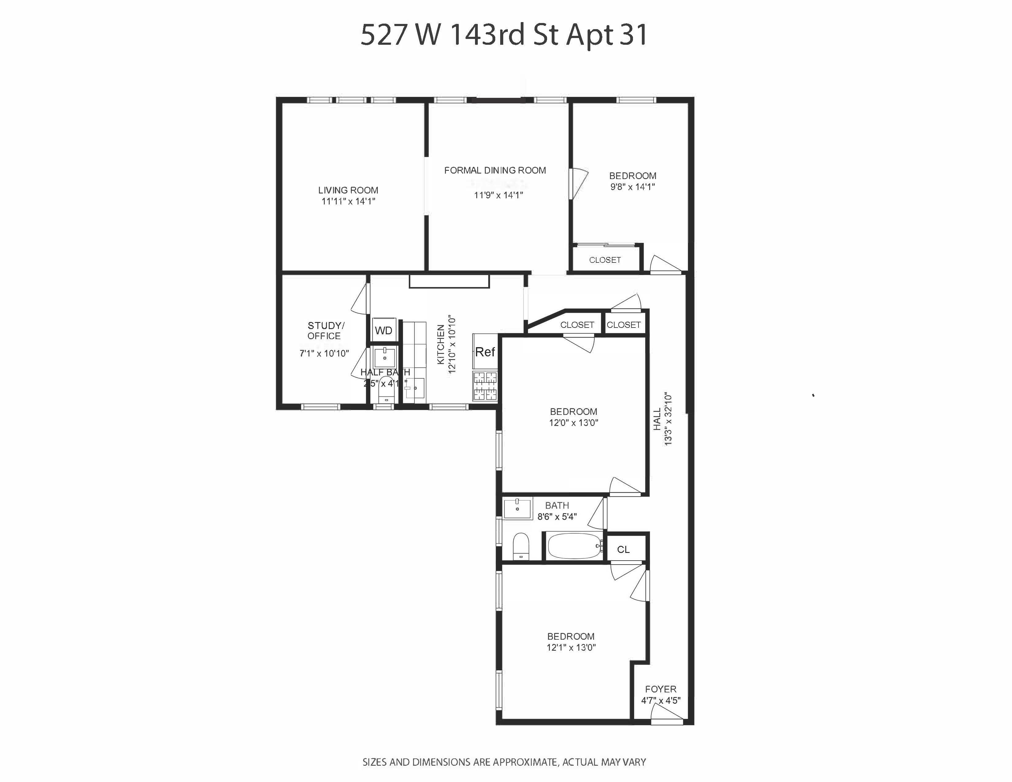 527 West 143rd Street, Unit 31 Manhattan, NY 10031 - Photo 29 of 29 a picture of a floor plan