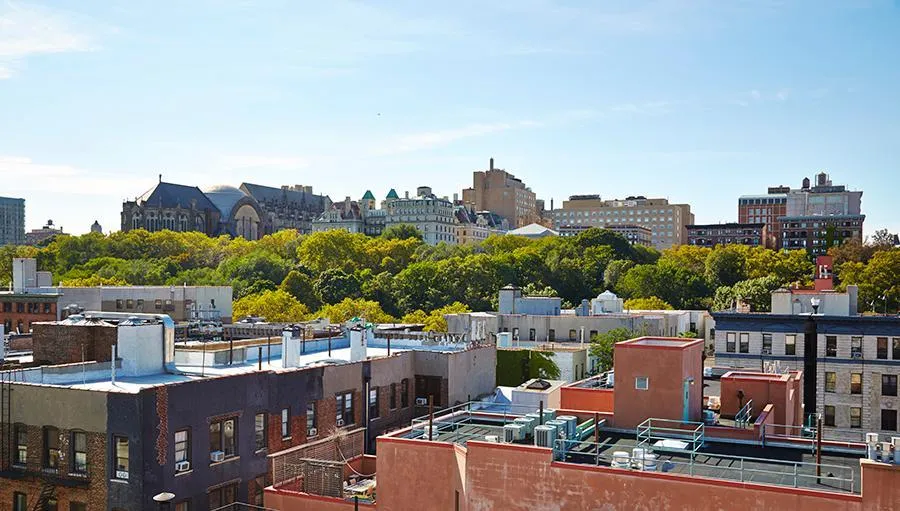 a view of city from balcony