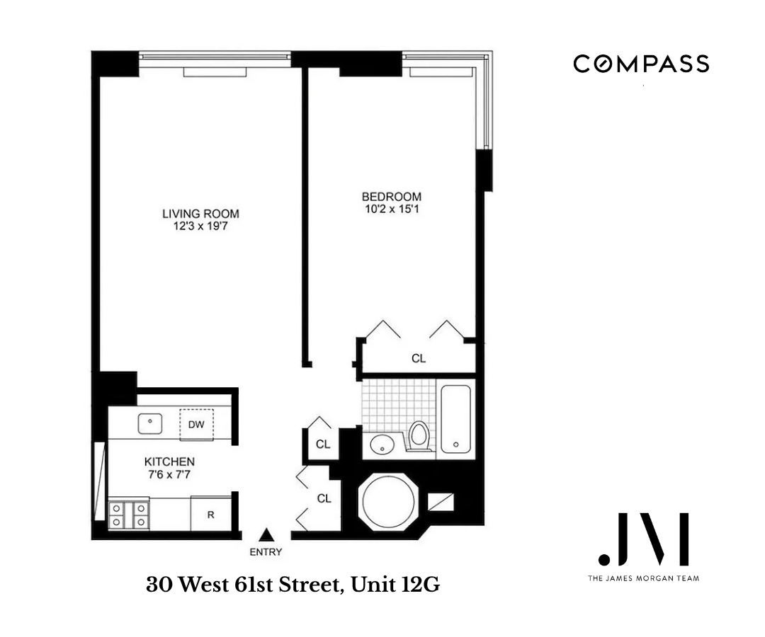30 West 61st Street, Unit 12G Manhattan, NY 10023 - Photo 7 of 7 a picture of a floor plan