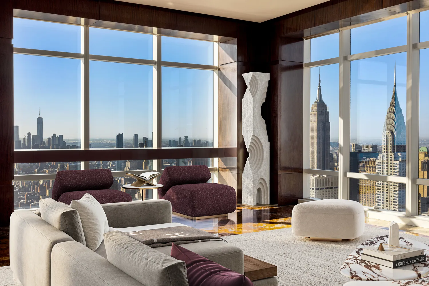 a living room with furniture