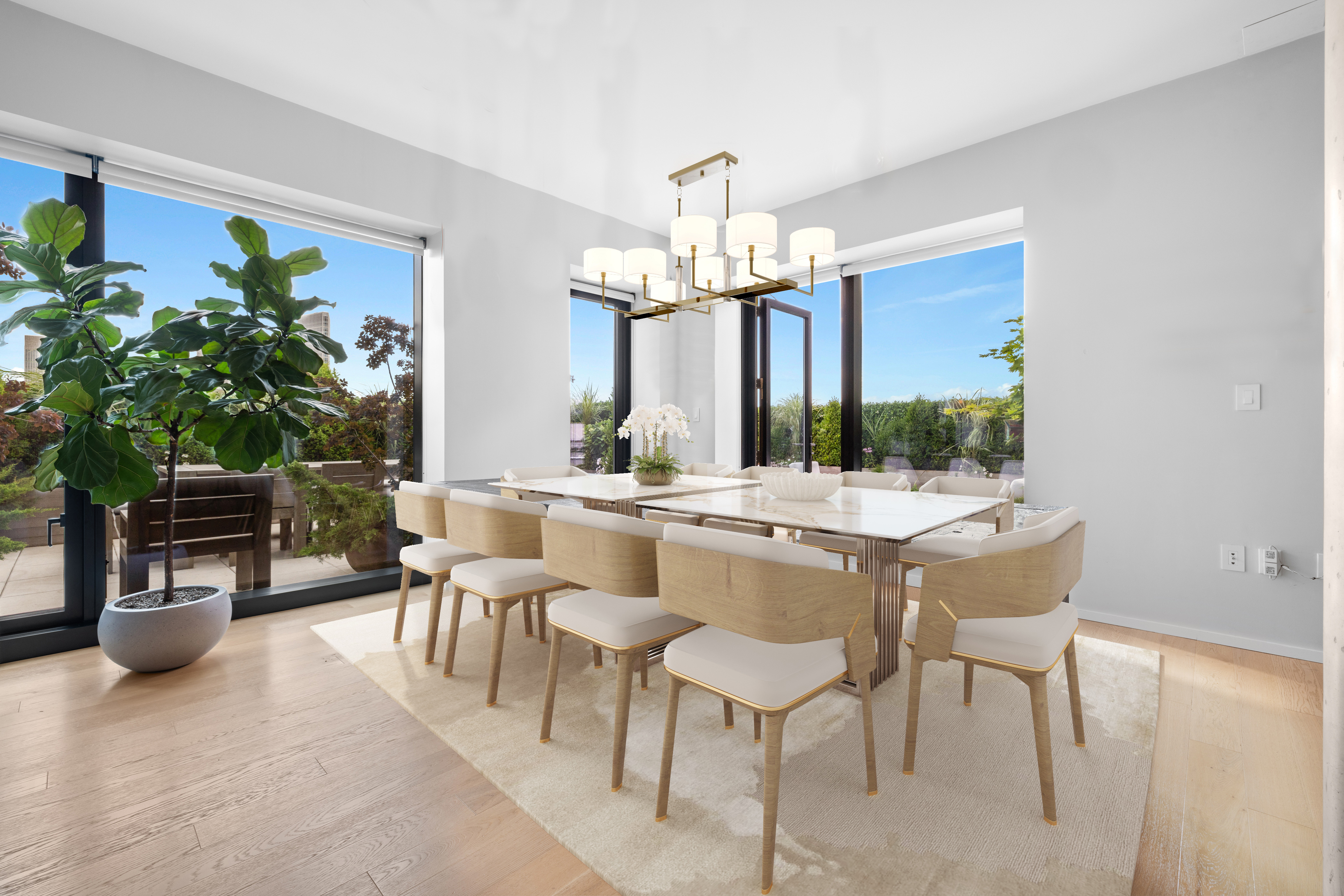 98 Front Street, Unit PH Brooklyn, NY 11201 - Photo 2 of 26 a kitchen with a table and chairs in it