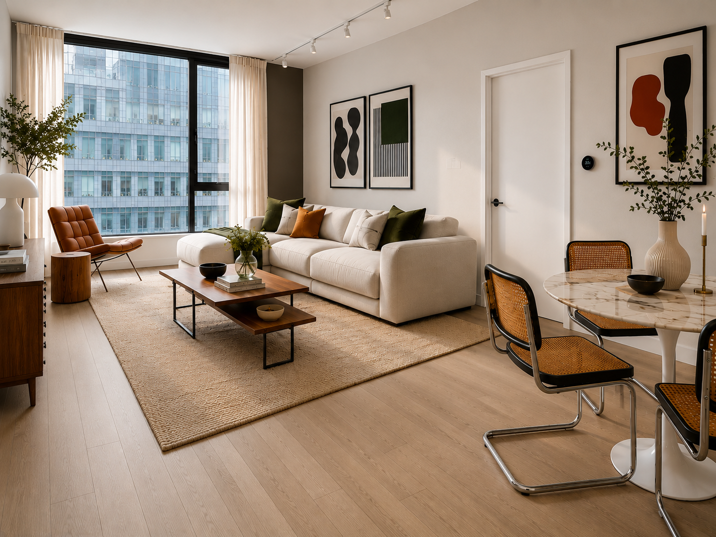 255 Hudson Street, Unit 7D Manhattan, NY 10013 - Photo 1 of 7 a living room with furniture rug and window
