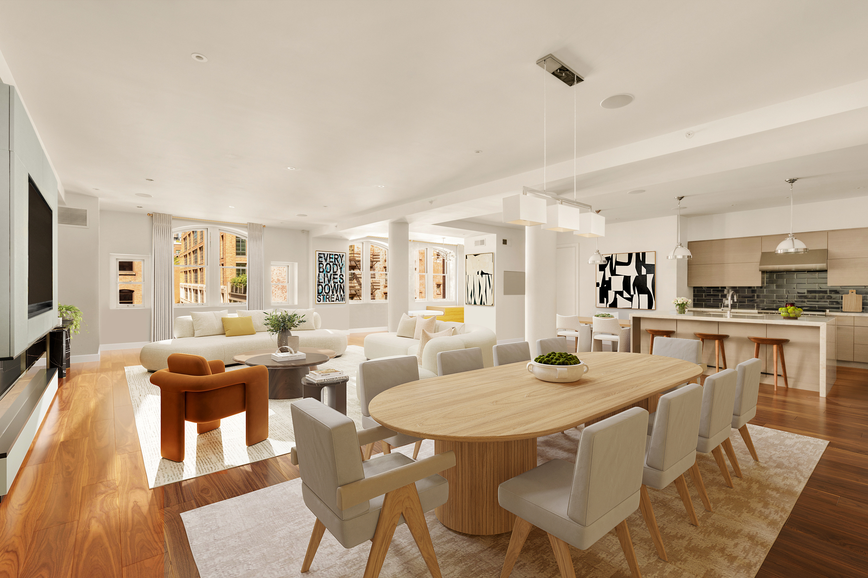 60 Beach Street, Unit 3C Manhattan, NY 10013 - Photo 3 of 12 a view of a dining room with furniture