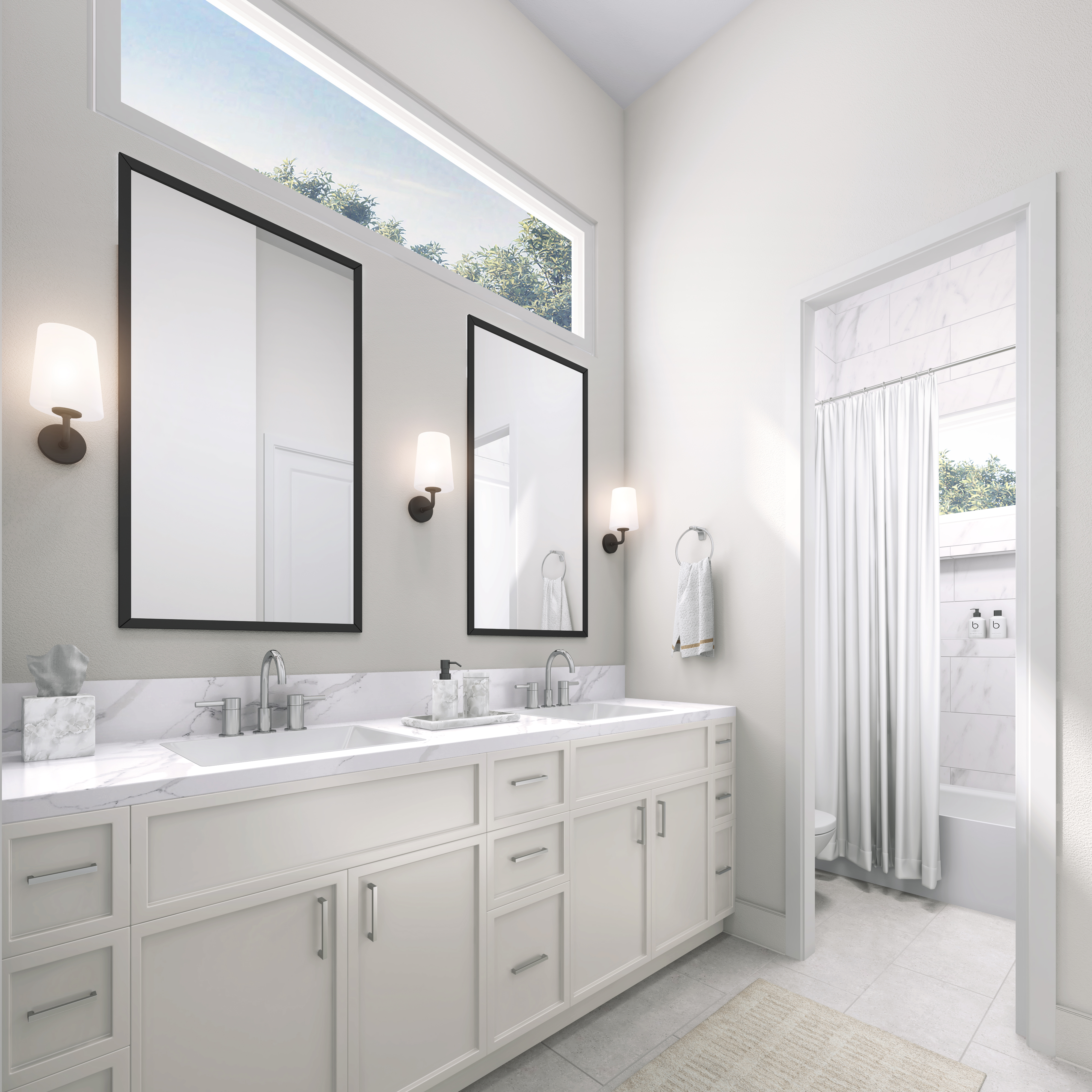 5323 Lambeth Riverside Drive Houston, TX 77091 - Photo 7 of 11 a bathroom with a double vanity sink mirror and next to a window