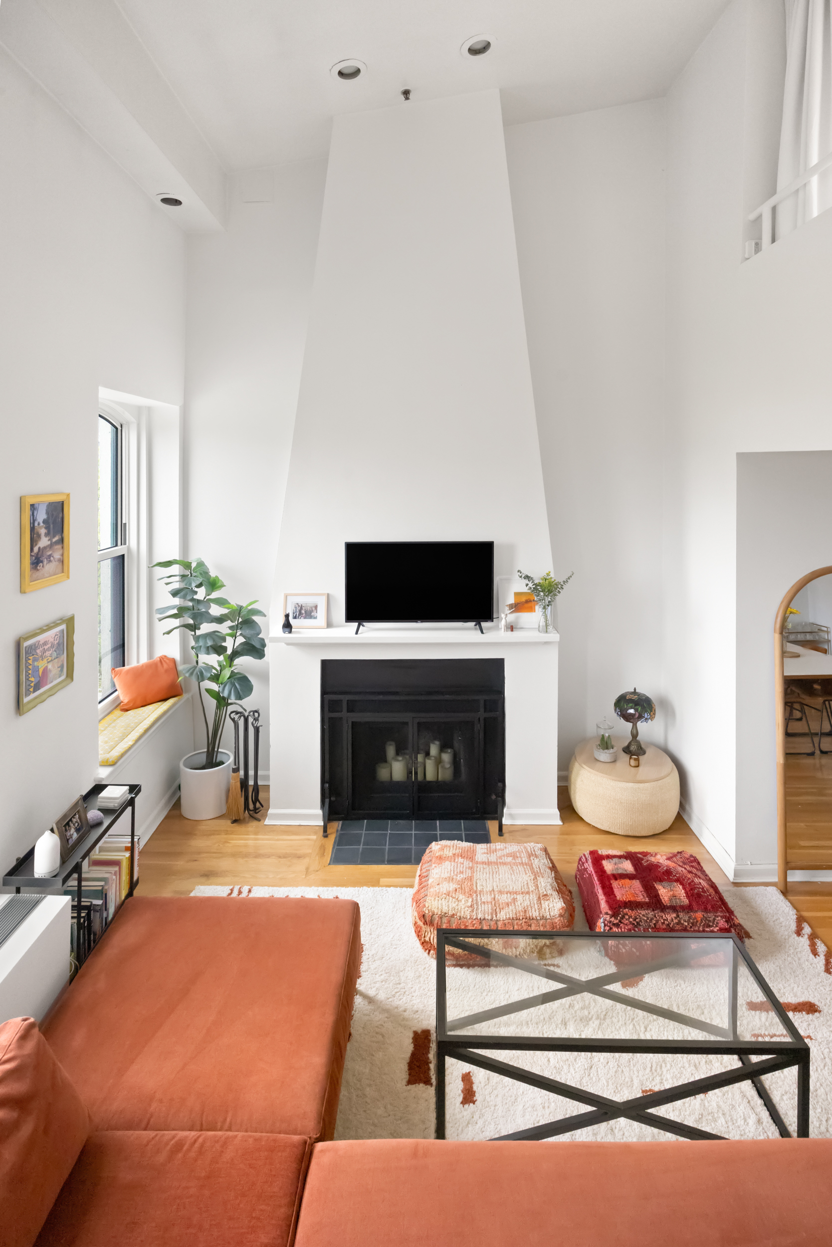 124 Atlantic Avenue, Unit A4H Brooklyn, NY 11201 - Photo 5 of 19 a living room with furniture and a fireplace