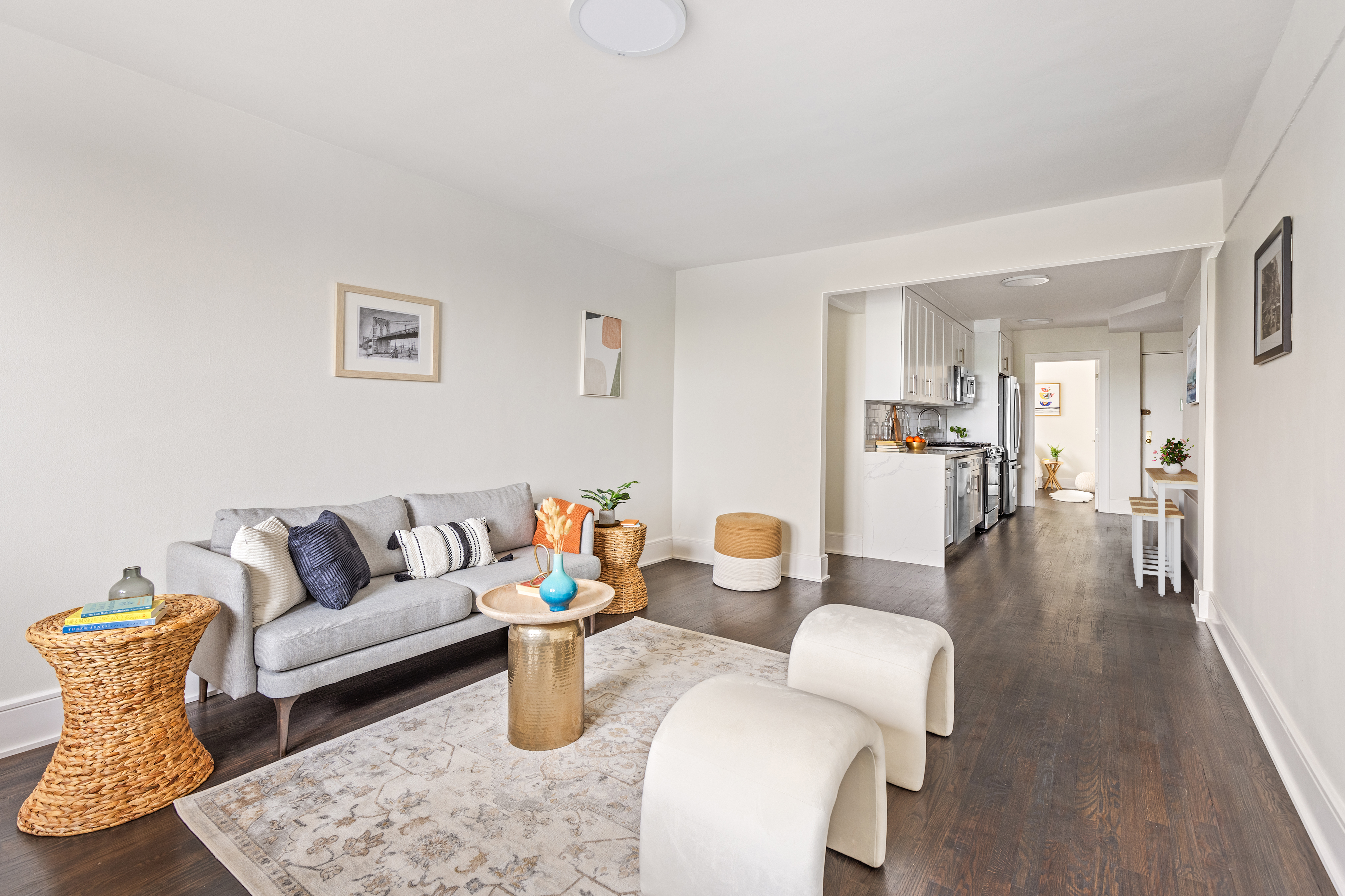 160 Ocean Parkway, Unit 6C Brooklyn, NY 11218 - Photo 2 of 9 a living room with furniture and wooden floor