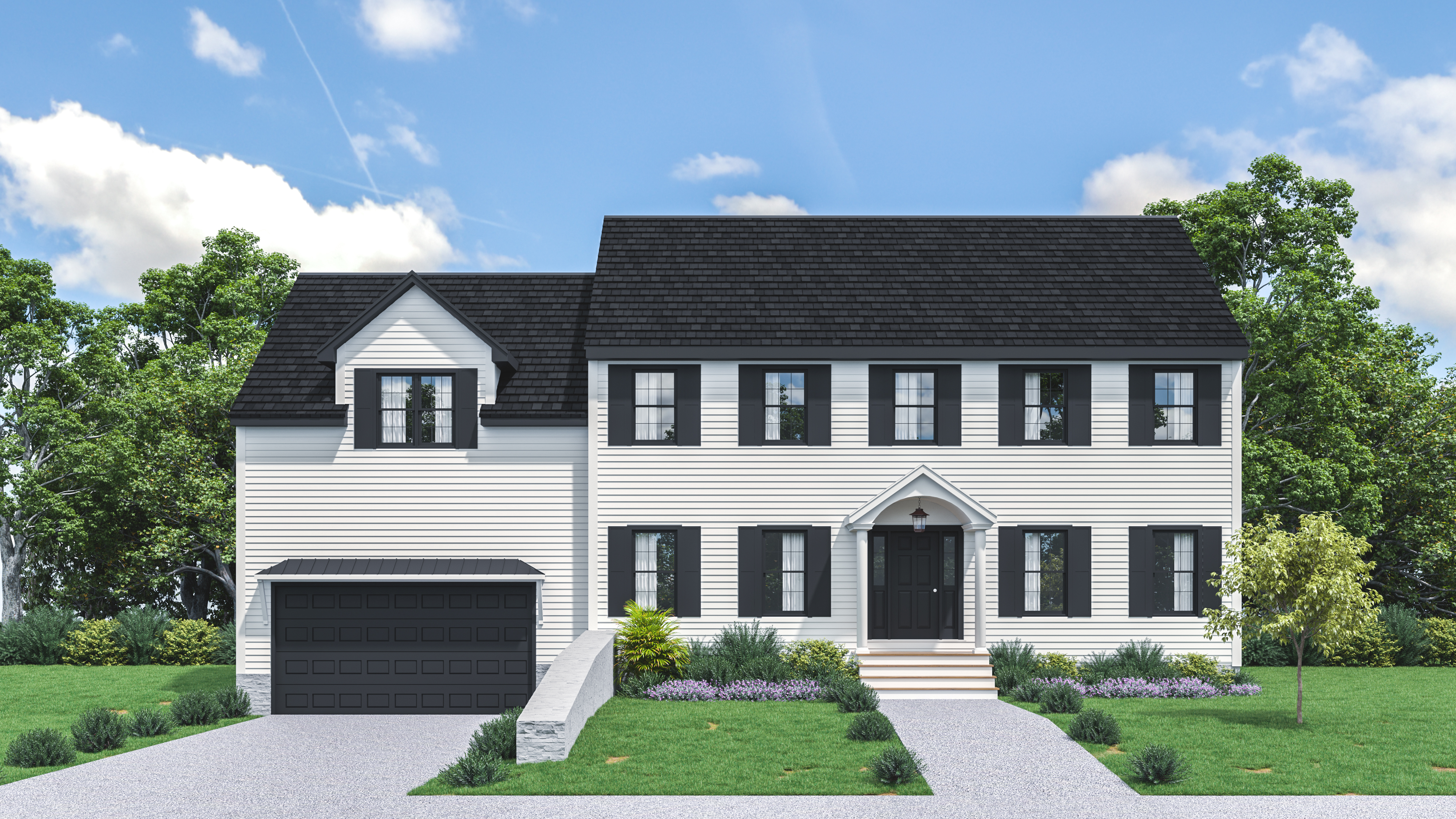 1 Everendon Road Canton, MA 02021 - Photo 2 of 3 a front view of a house with a garden