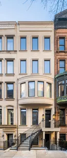 a front view of residential houses