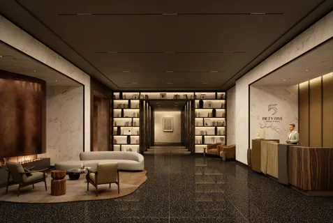 a living room with furniture