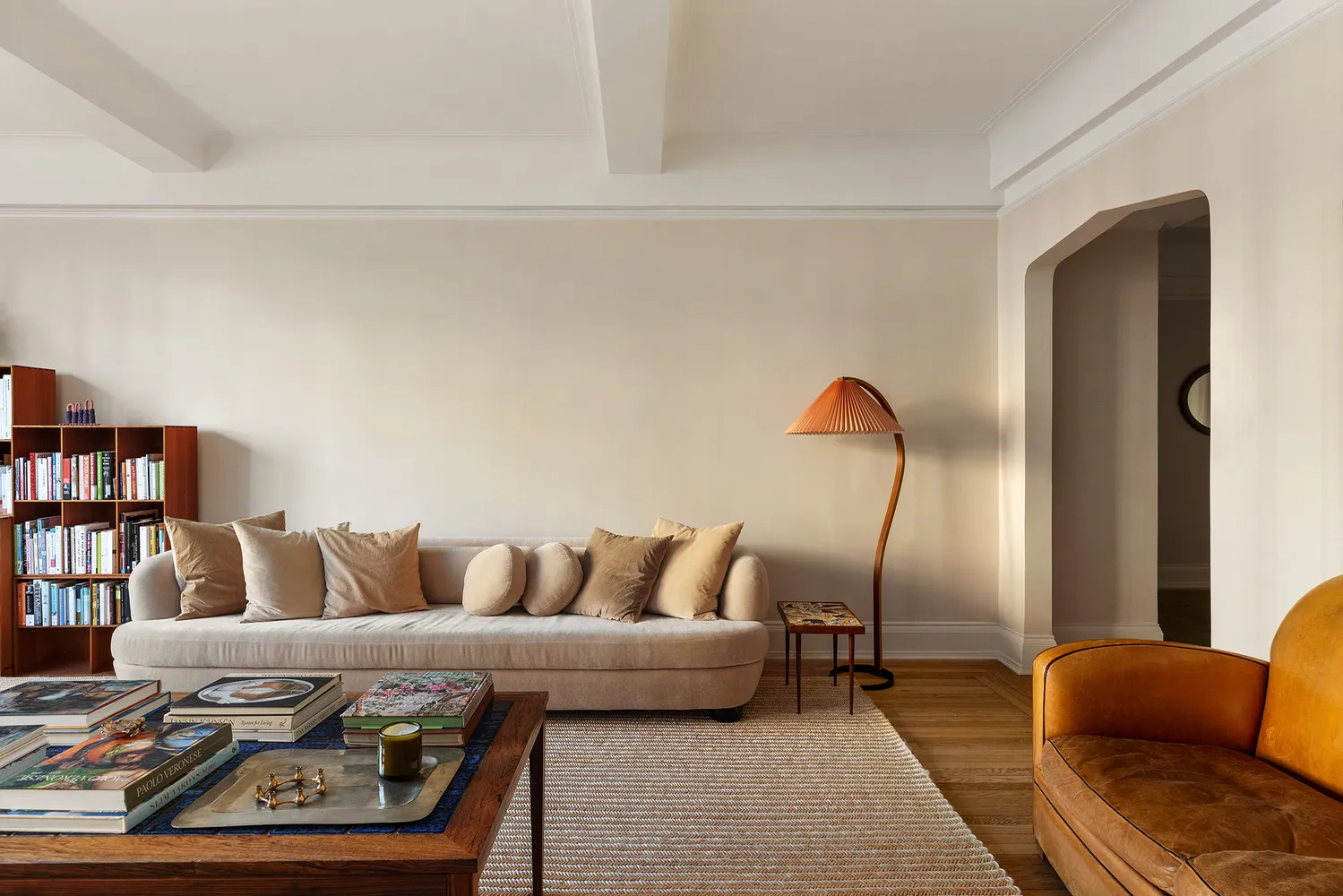 a living room with furniture and a couch