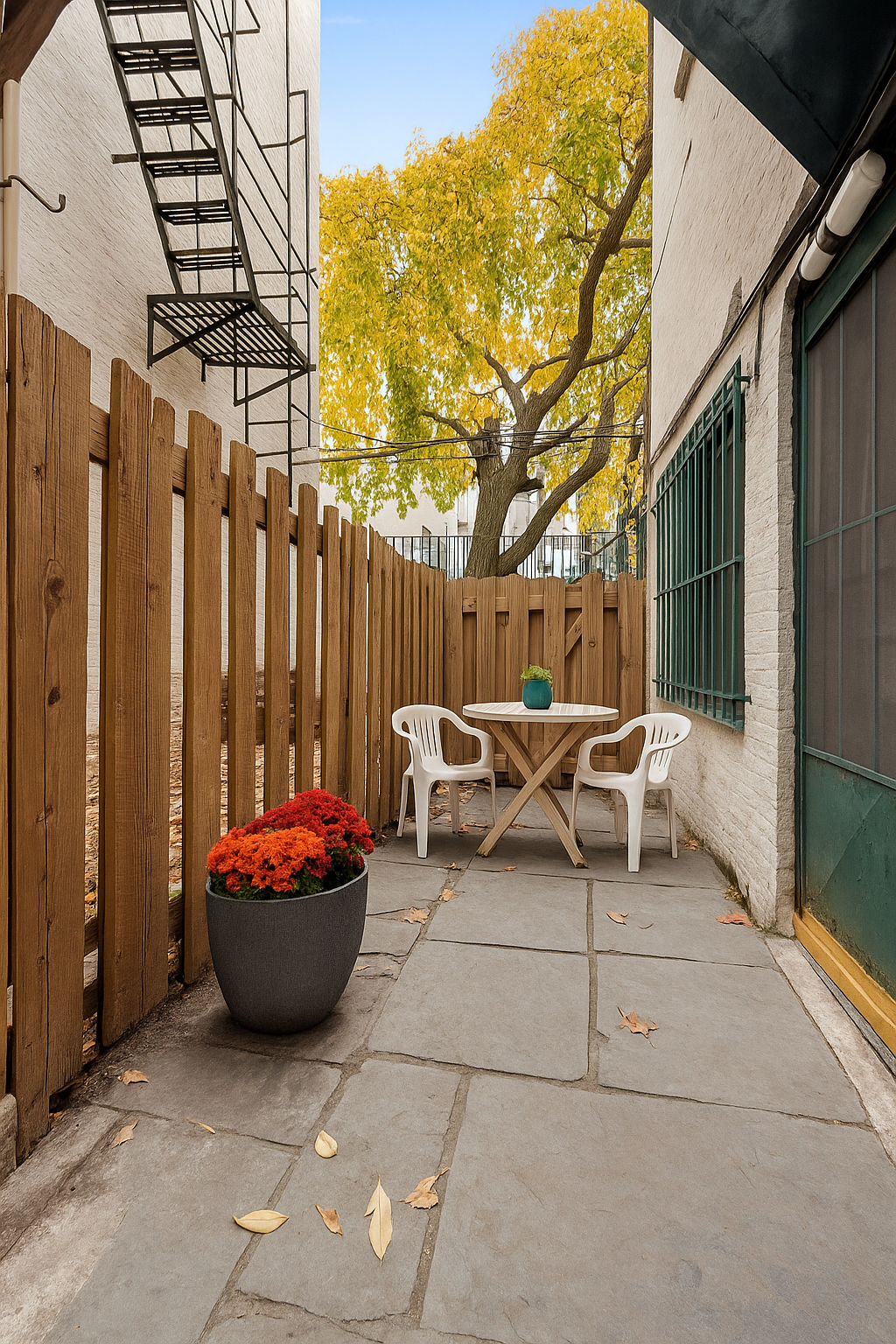 296 Garfield Place, Unit GARDEN Brooklyn, NY 11215 - Photo 9 of 12 a patio with a table and chairs