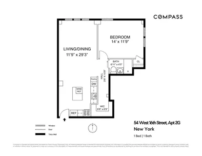 $849,000 | 54 West 16th Street, Unit 2G | Flatiron