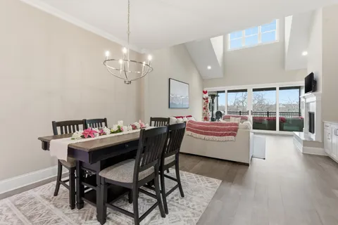 a view of a lake with a mountain