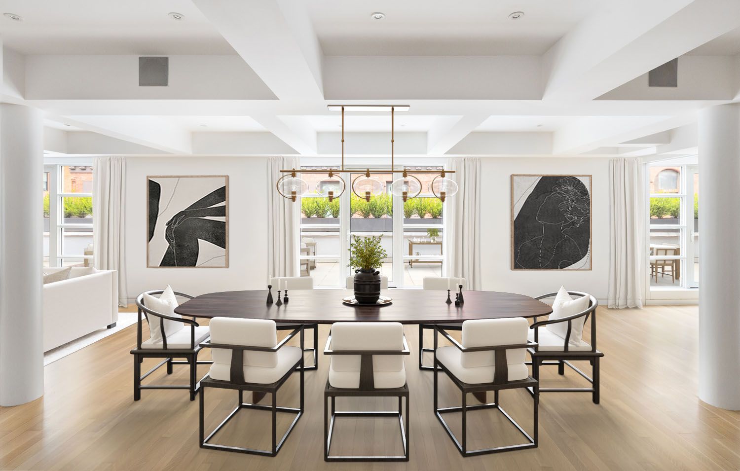 60 Collister Street, Unit 4A Manhattan, NY 10013 - Photo 4 of 21 a dining room with furniture and window