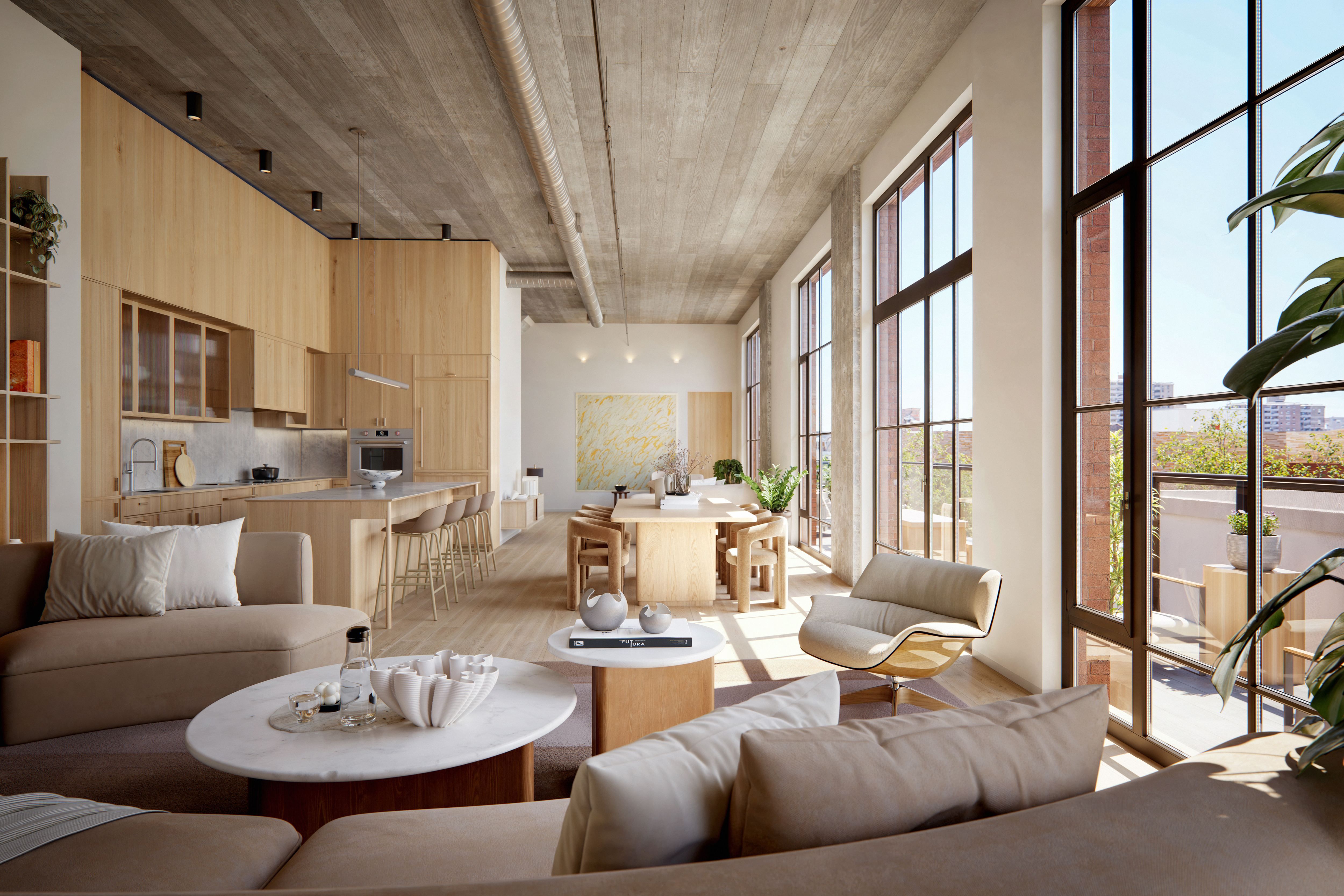 220 East 9th Street, Unit PHA Manhattan, NY 10003 - Photo 1 of 3 a living room with furniture and a large window