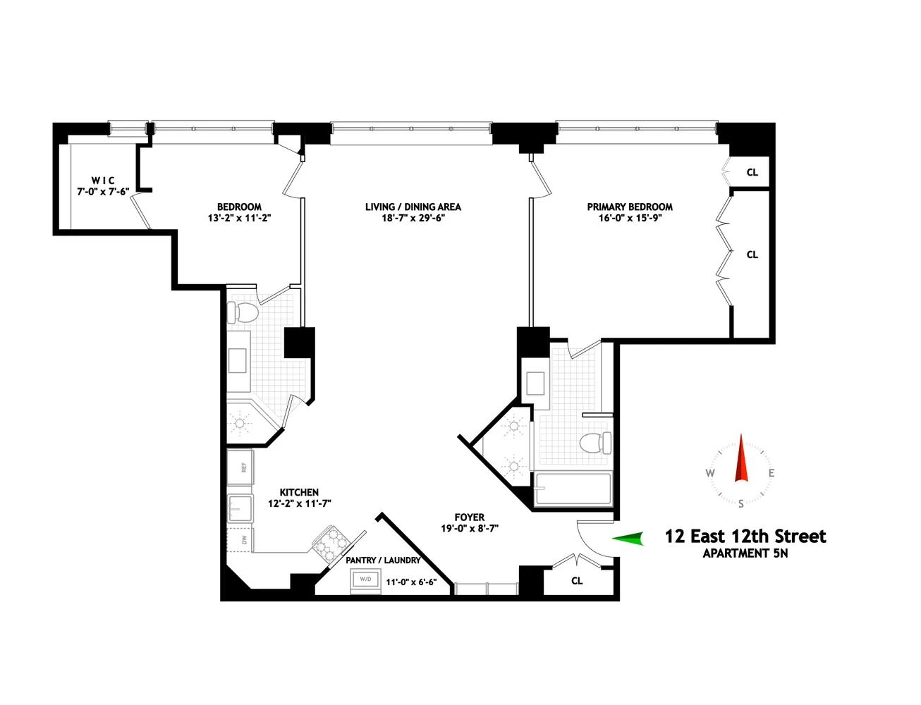 $2,850,000 | 12 East 12th Street, Unit 5N | Greenwich Village
