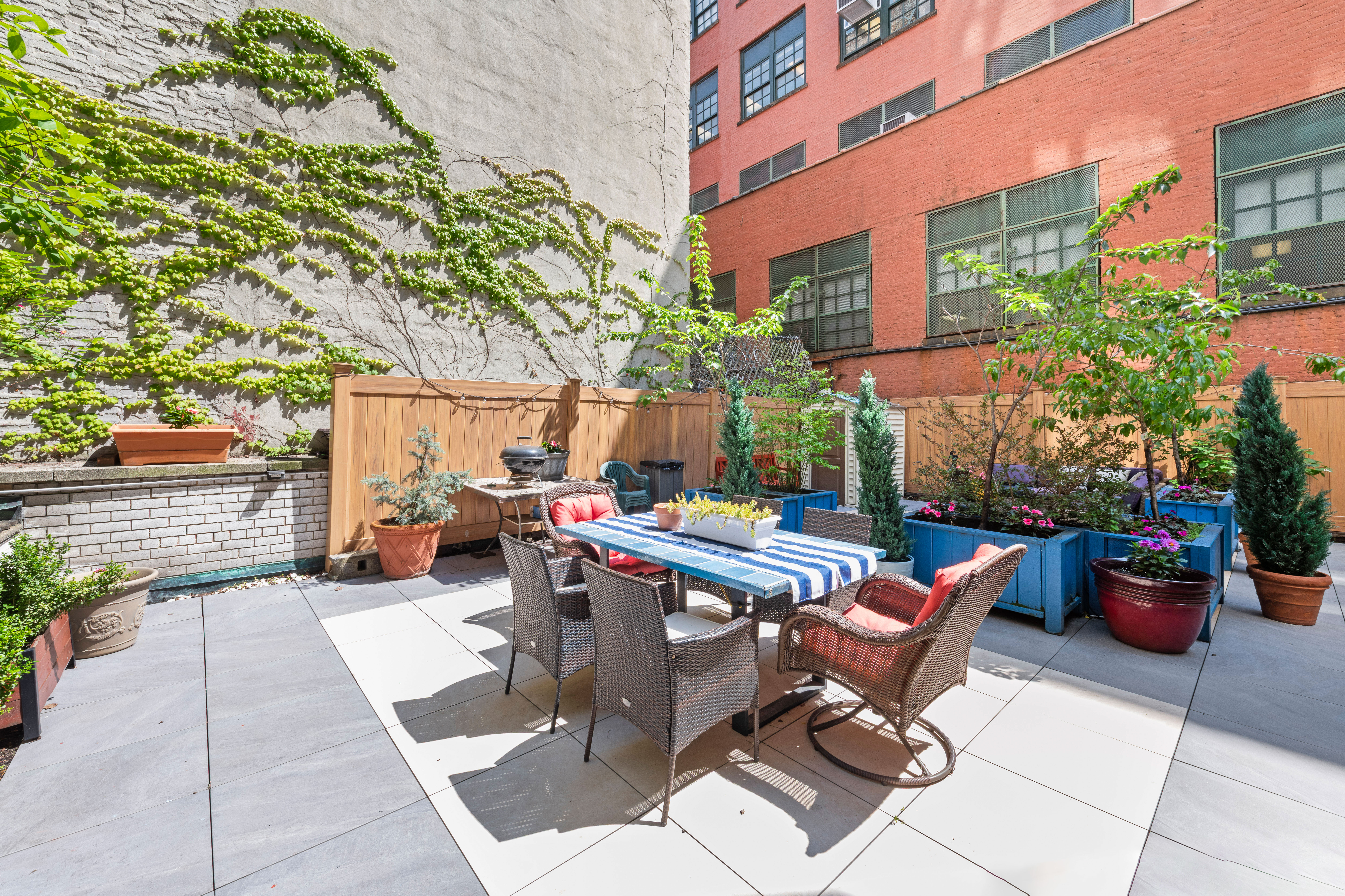 400 East 77th Street, Unit 1CD Manhattan, NY 10075 - Photo 2 of 18 a view of backyard with outdoor seating and plants