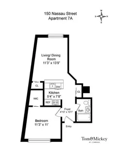 $749,000 | 150 Nassau Street, Unit 7A | Financial District