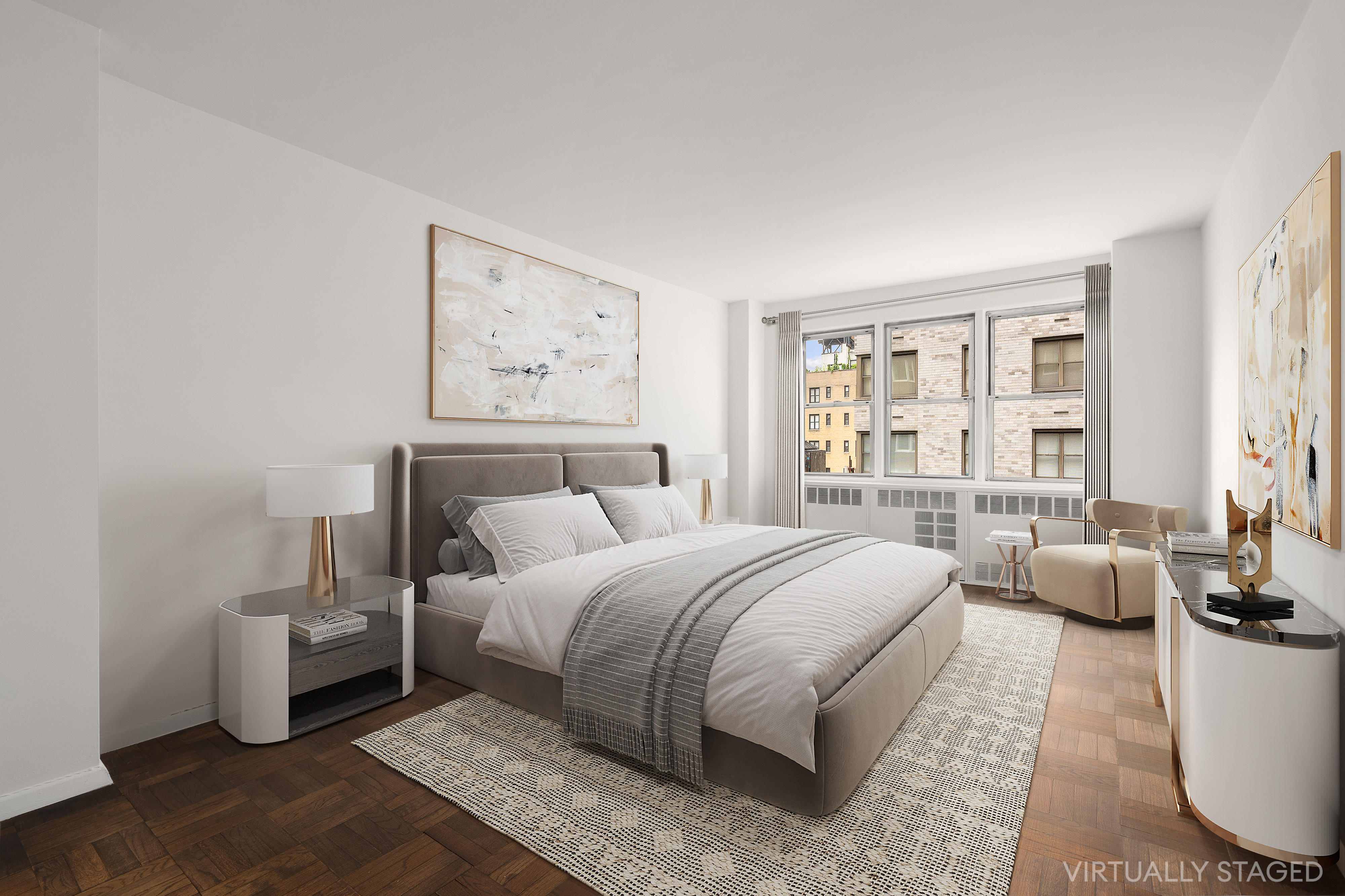 174 East 74th Street, Unit 8C Manhattan, NY 10021 - Photo 3 of 5 a spacious bedroom with a bed and a couch