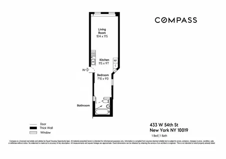 $309,000 | 433 West 54th Street, Unit 20 | Hell's Kitchen