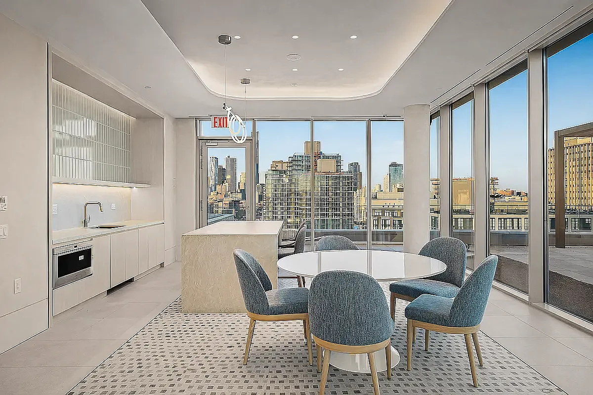 130 2nd Street, Unit 7D Brooklyn, NY 11231 - Photo 13 of 19 a dining room with furniture and large windows