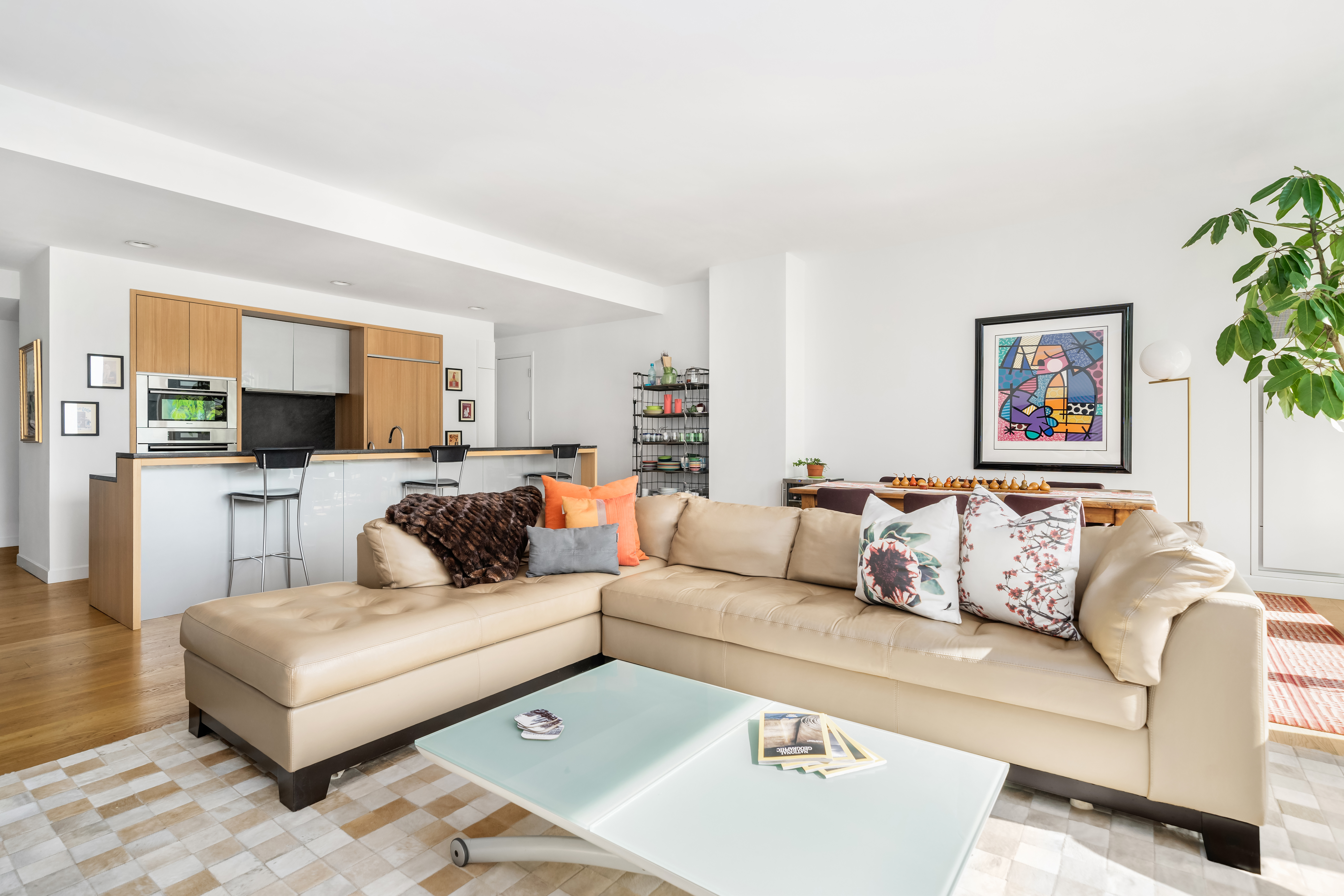 311 West Broadway, Unit 8A Manhattan, NY 10013 - Photo 1 of 10 a living room with furniture and a view of kitchen
