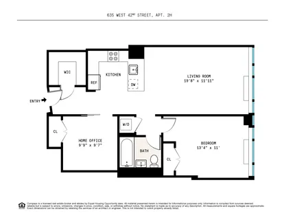 $1,150,000 | 635 West 42nd Street, Unit 2H | Hell's Kitchen