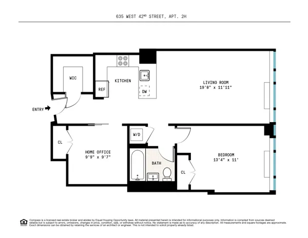 $1,150,000 | 635 West 42nd Street, Unit 2H | Hell's Kitchen