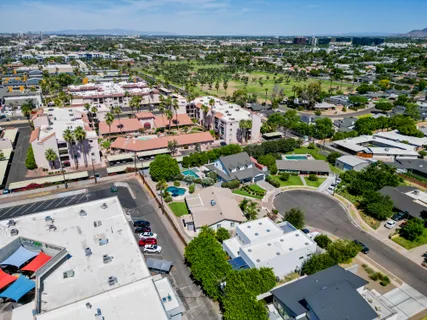 an aerial view of multiple house
