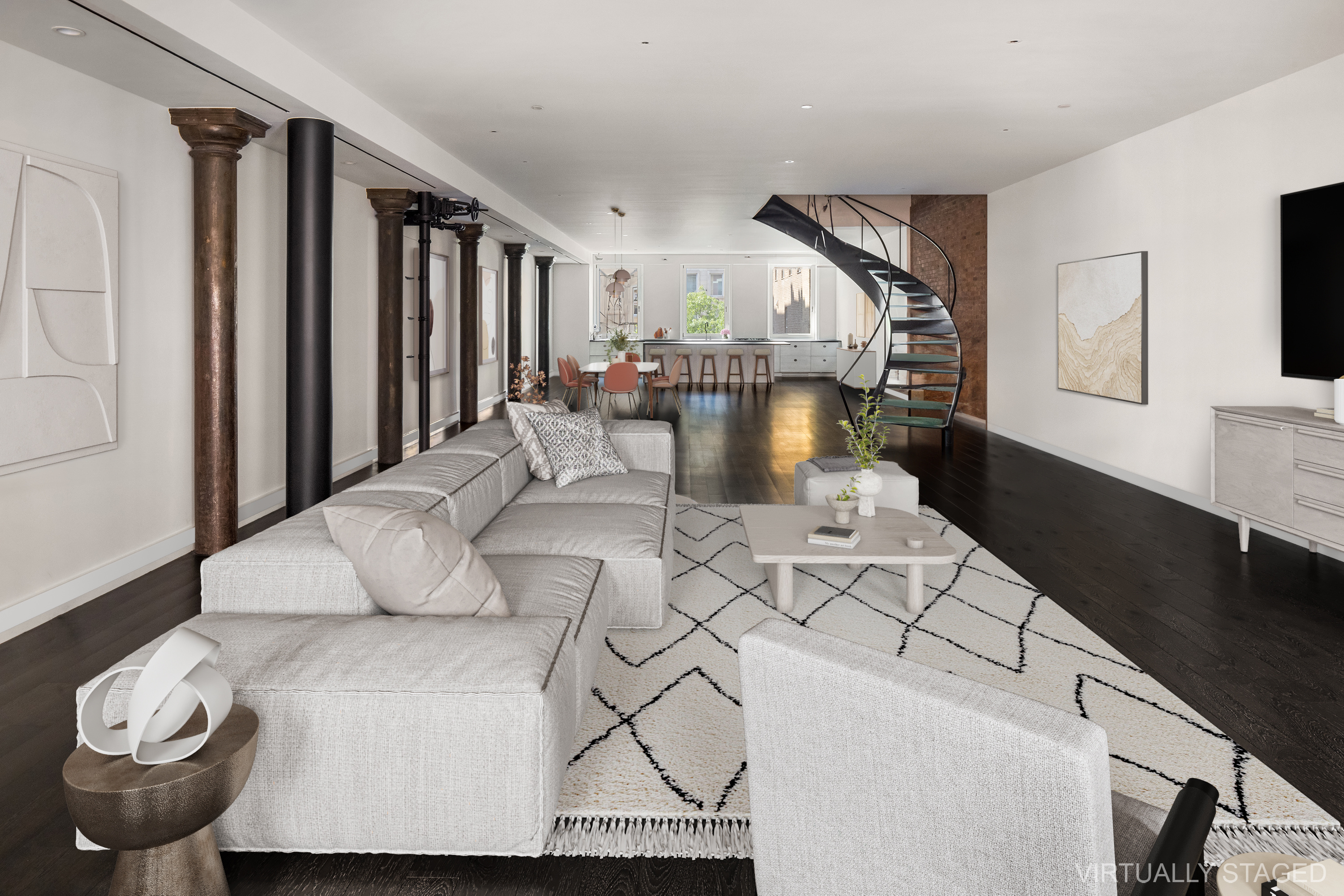 101 Wooster Street, Unit 3/4F Manhattan, NY 10012 - Photo 3 of 16 a living room with furniture and wooden floor