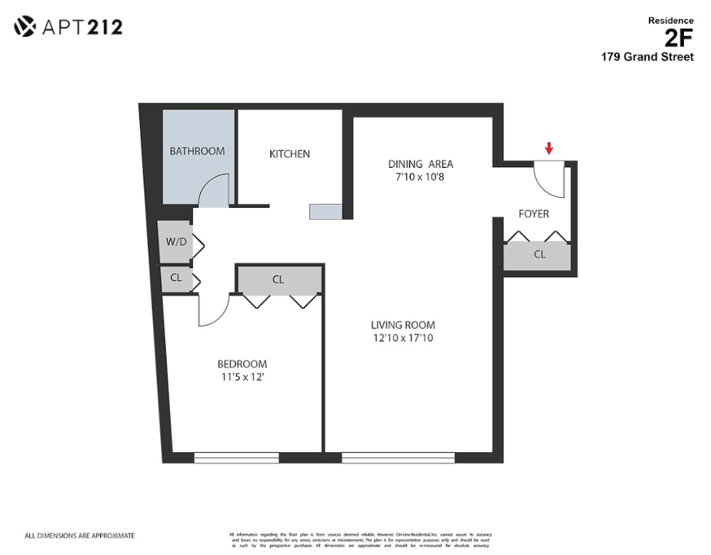 179 Grand Street, Unit 2F Manhattan, NY 10013 - Photo 12 of 13 a picture of a bench in a white wall