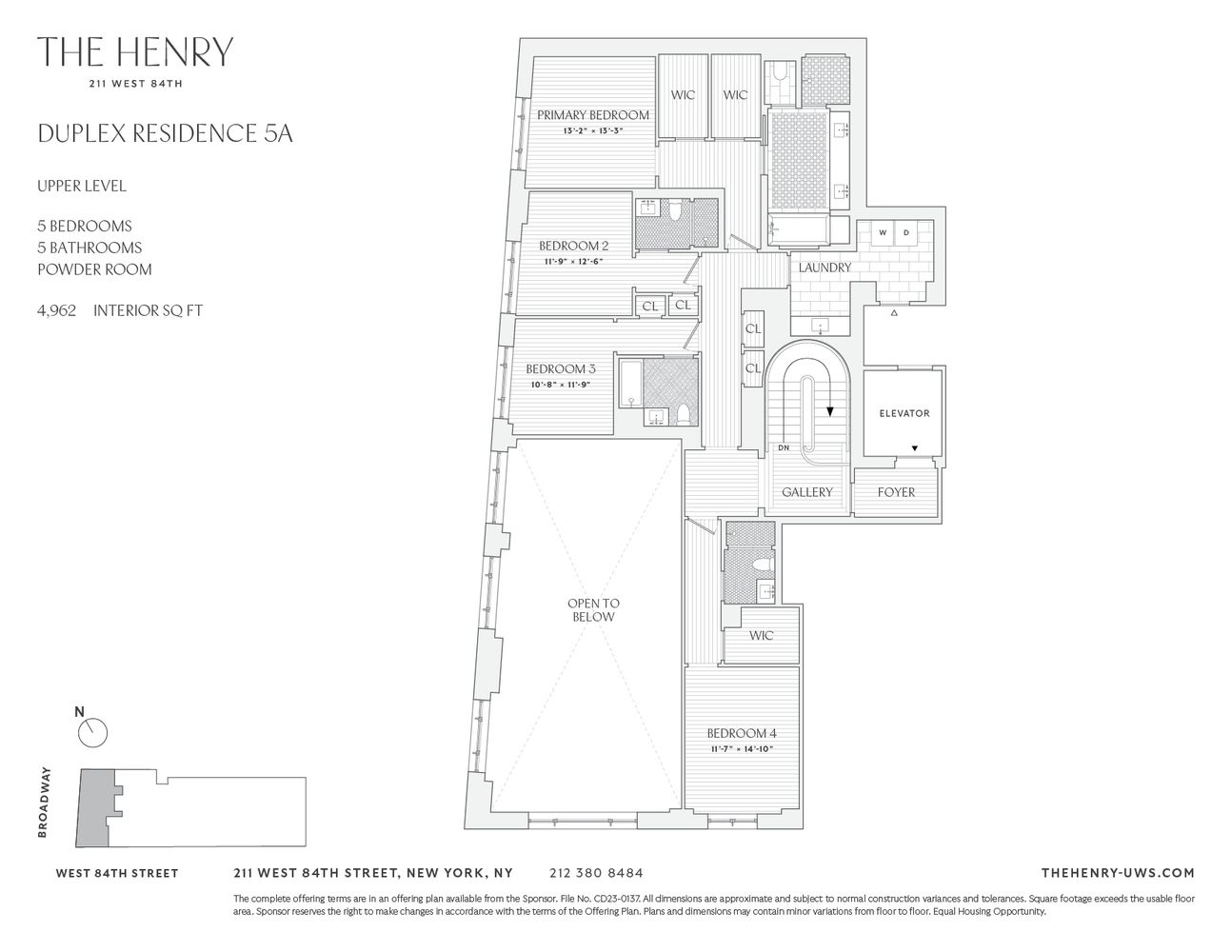 $15,225,000 | 211 West 84th Street, Unit 5A | Upper West Side