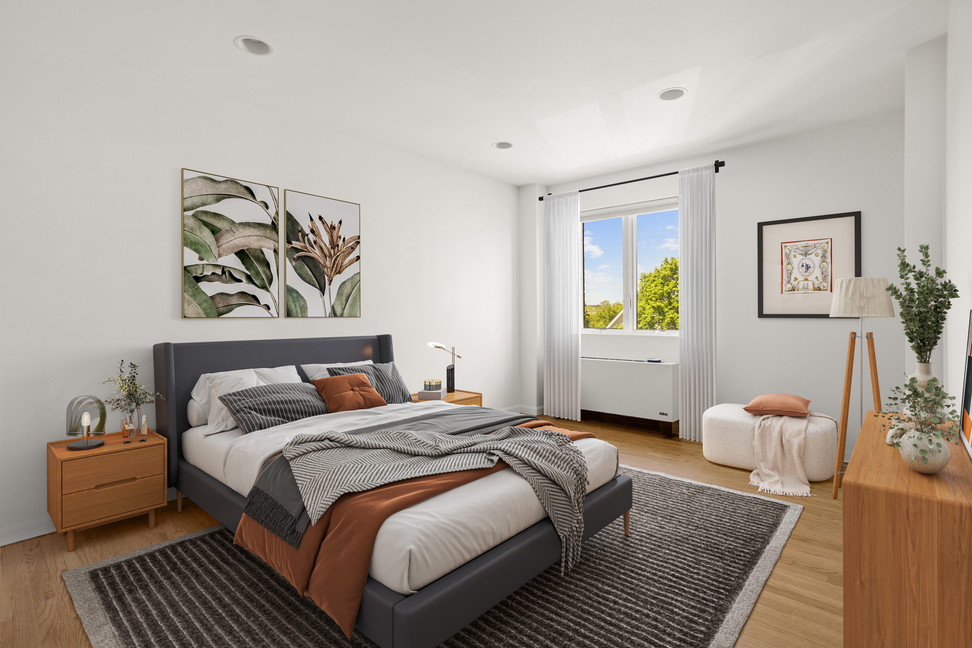 702 Ocean Parkway, Unit 5R Brooklyn, NY 11230 - Photo 6 of 13 a bedroom with a bed and wooden floor