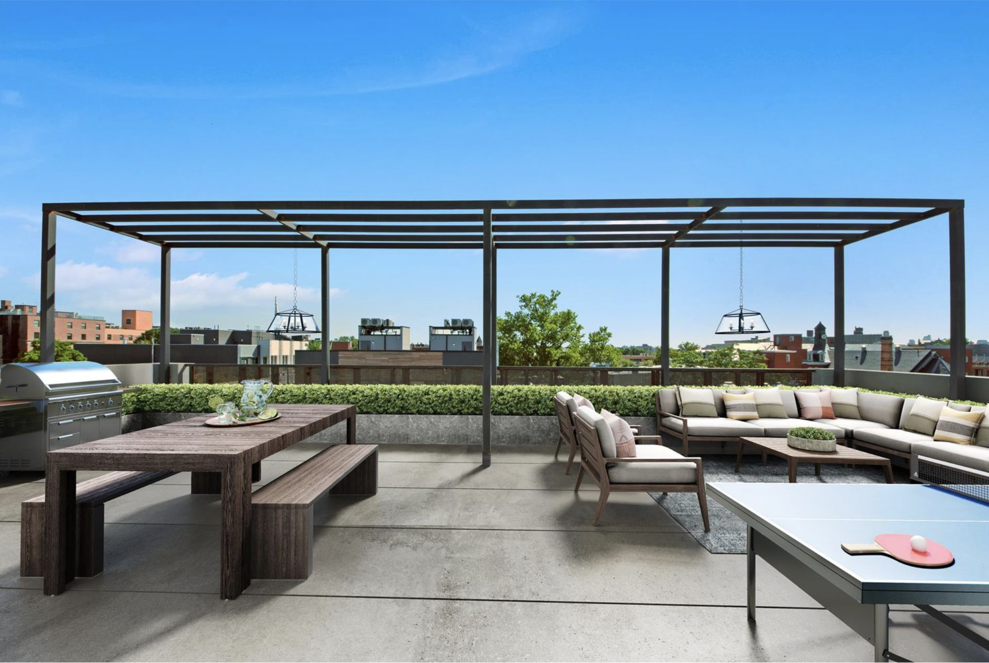 267 Evergreen Avenue, Unit 1 Brooklyn, NY 11221 - Photo 9 of 11 a patio with patio couch and a fire pit