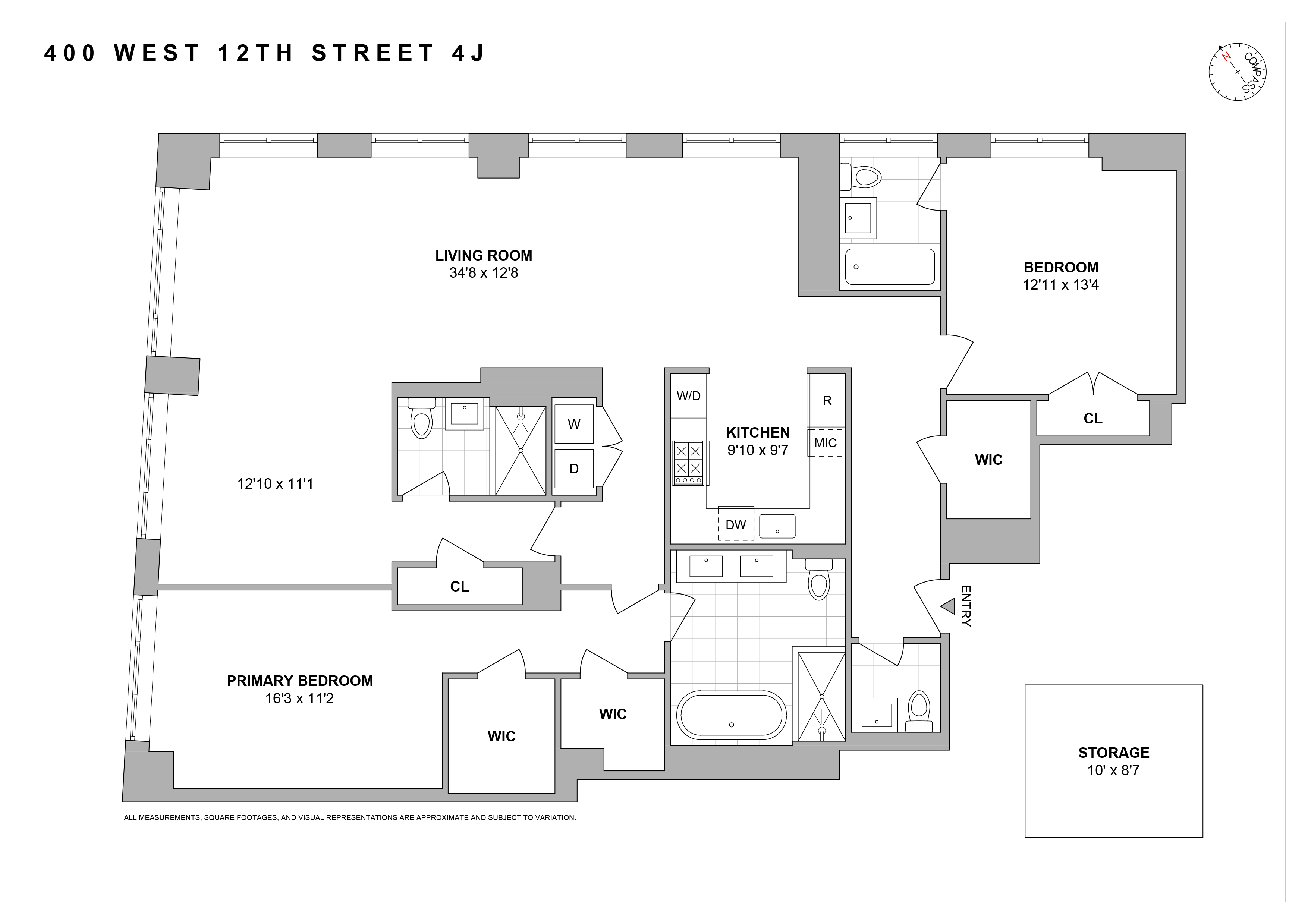 400 West 12th Street, Unit 4J Manhattan, NY 10014 - Photo 20 of 21 a black and white photo of a picture
