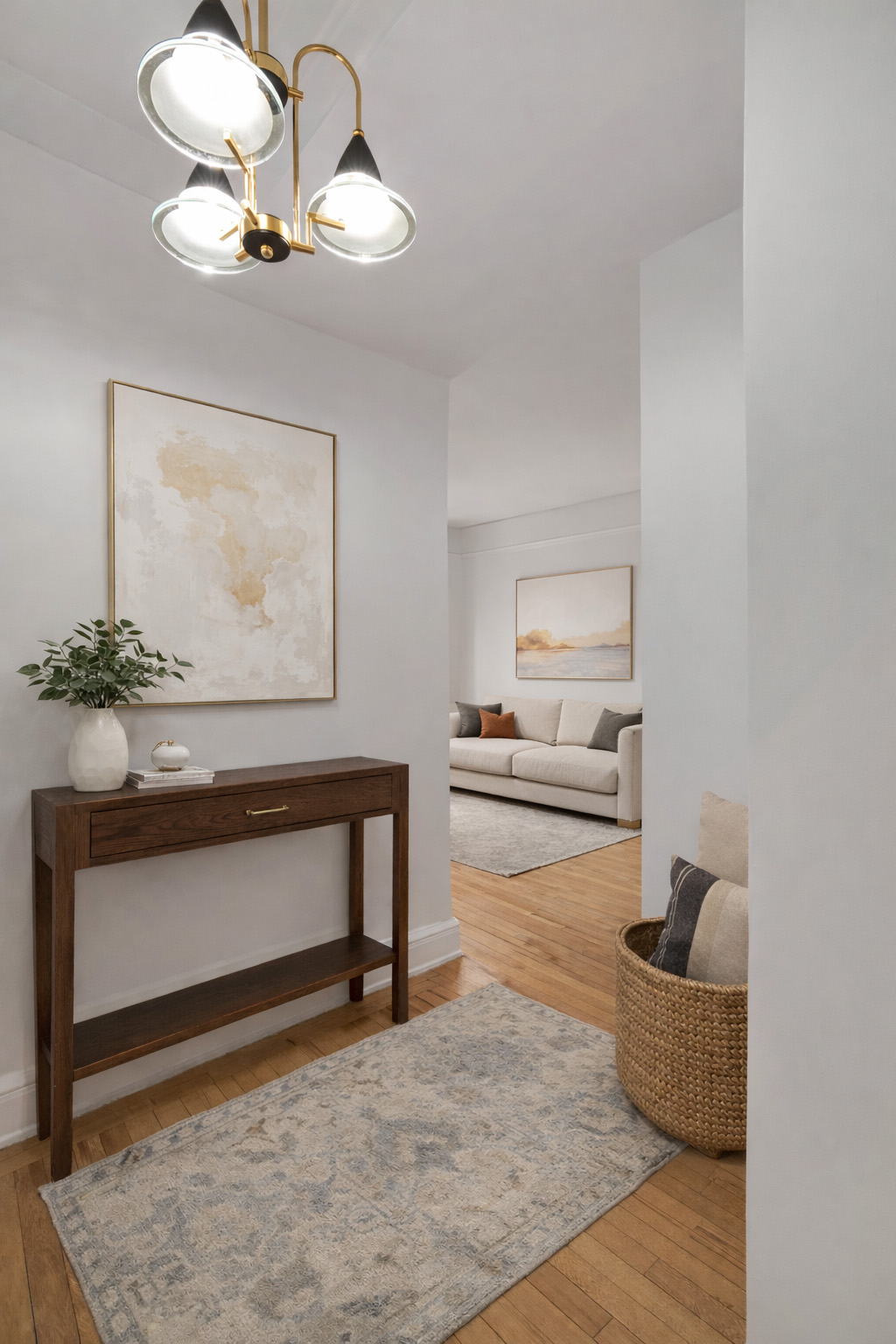 74 West 68th Street, Unit 5A Manhattan, NY 10023 - Photo 2 of 25 a living room with furniture and a rug