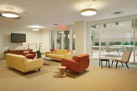 a front view of a building